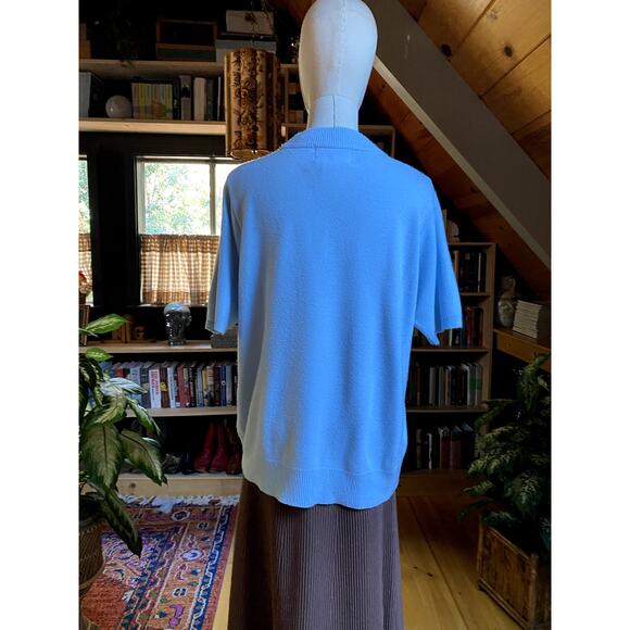 90s Short Sleeve Sweater Baby Blue - Picture 4 of 5